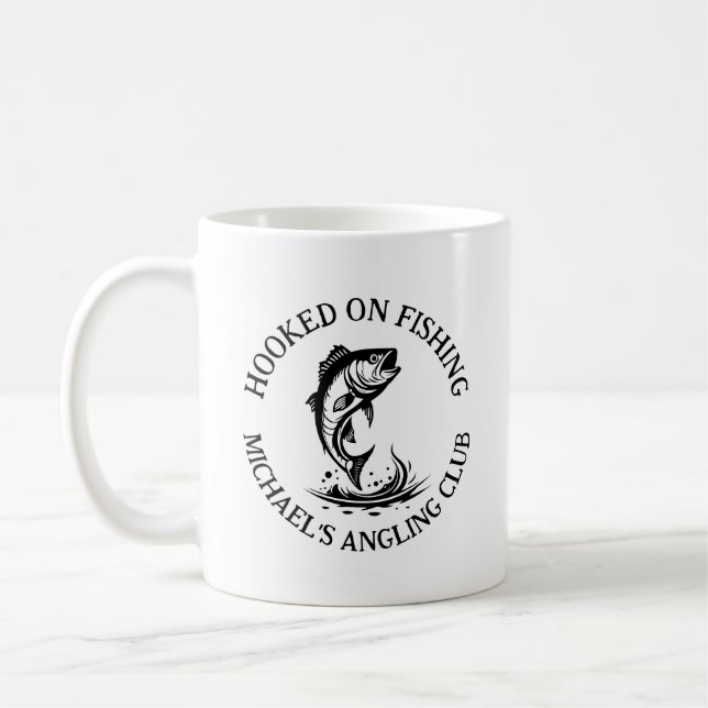 Mug Accroché Sur Le Logo De Pêche, Club De Pêche Perso (Gauche)