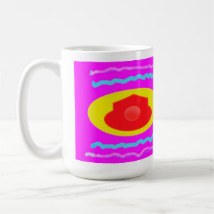 Mug Accueil avec amour grand rose et jaune brun