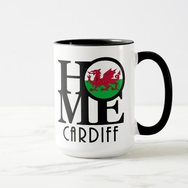 Mug ACCUEIL Cardiff Wales 15oz (Droite)