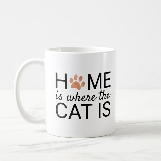 Mug Accueil Est Où Le Chat Est Rose Empreintes de patt (Gauche)