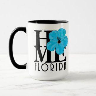 Mug ACCUEIL Floride Hibiscus bleu 15oz