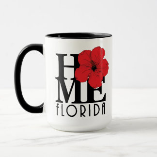 Mug ACCUEIL Floride Hibiscus rouge 15oz