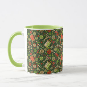 Mug Accueil Hobby Couture Artisanat Collage Motif Vert