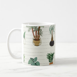 Mug Accueil Plantes : Intérieur sans couture à main