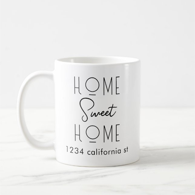 Mug Accueil Sweet Home Nouvelle adresse Cadeau de chau (Gauche)