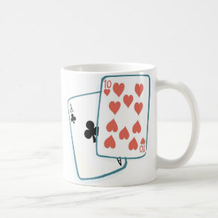 Mug Ace et Dix de Coeurs Jouer des Cartes