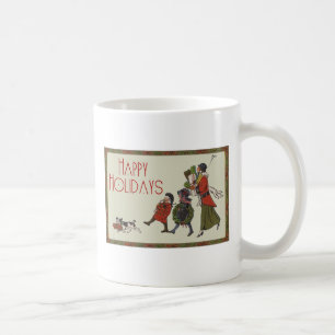Mug Achats de Noël vintage en famille, plaisir garanti