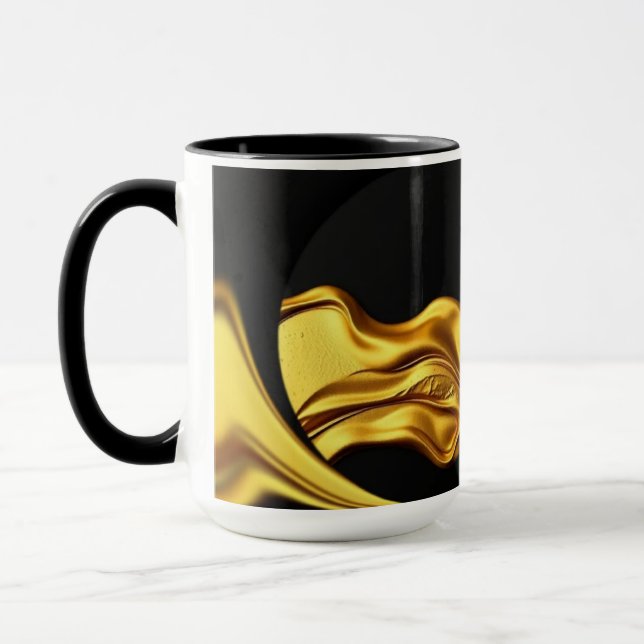 Mug Achempong Opulent Liquid Gold Black Monochrome Art (Gauche)