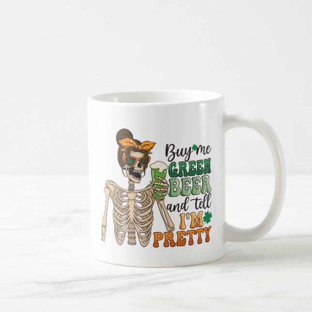 Mug Acheter Me Bière Verte - Squelette | Saint Patrick (Droite)