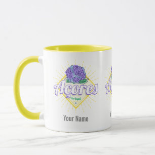 Mug Açores Hydrangea Flower Island Portugal Vintage