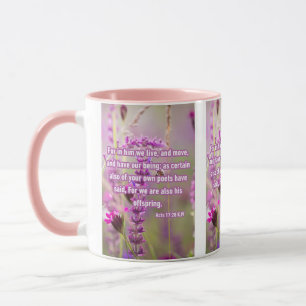 Mug Actes 17:28 KJV Bible Verse Pic Deux Tons