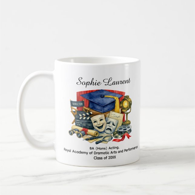 Mug 🎓Acting Graduate Custom Name & Degree (Gauche)
