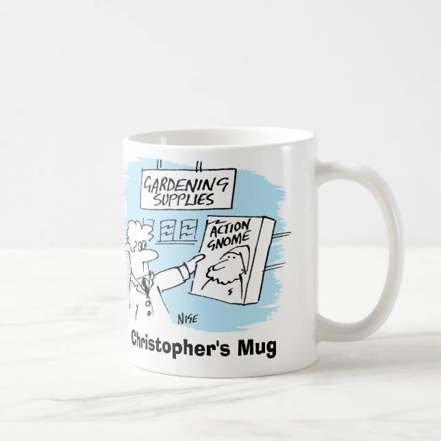 Mug Action Gnome dans le Garden Centre. Add Name. (Droite)
