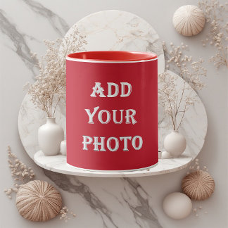 Mug Add Your Photo Romantic Red Personalized NewlyWeds