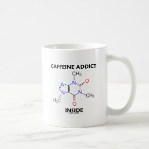 Mug Addict à la caféine à l'intérieur (caféine molécul