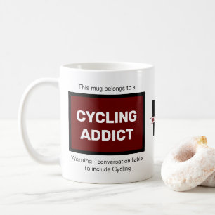 Mug Addict Cycliste Ajouter Votre Nom Monogramme Initi
