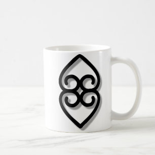 Mug Adinkra - earth-BW