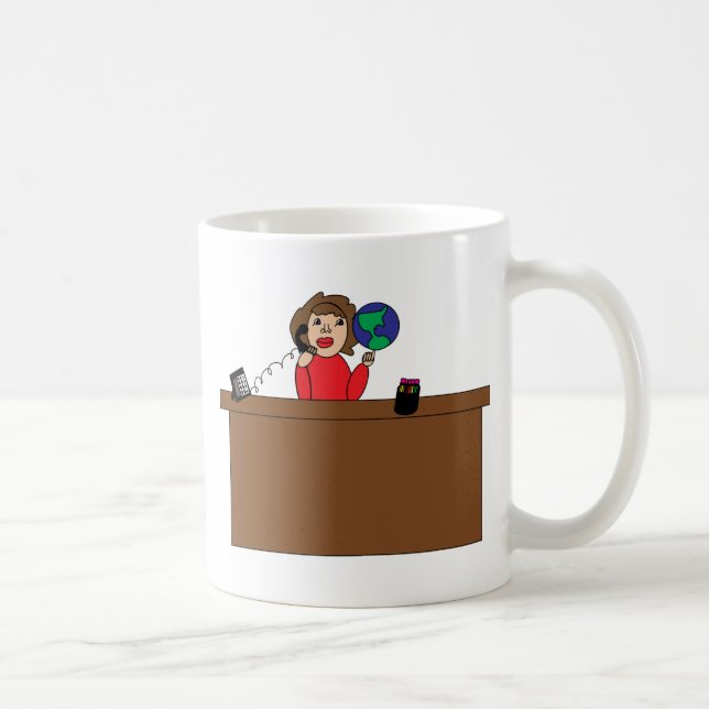 Mug Administratif Professionnel (Brunette) (Droite)