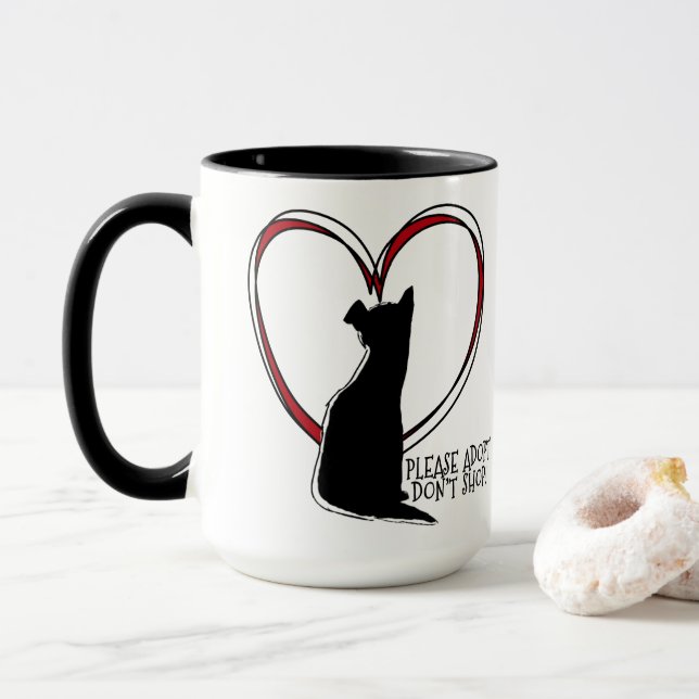 Mug Adoptez, n'achetez pas ! | Amateur d'animaux (Avec donut)