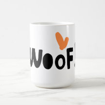 Adorable Amoureux de les chiens "Woof" 15 oz de ca