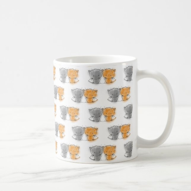 Mug Adorable chatons blancs orange et gris (Droite)