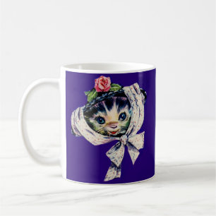 Mug adorable chatte kitten dans un casquette chaton ki