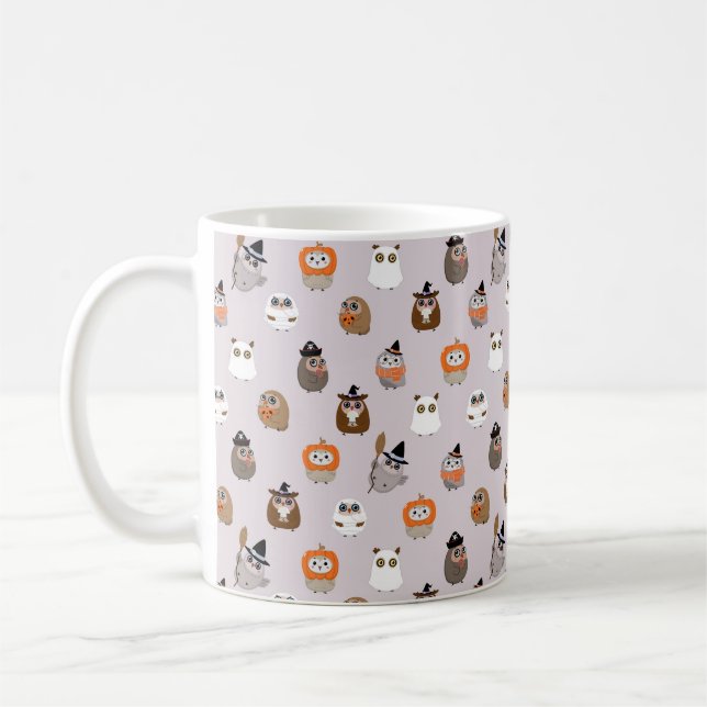 Mug Adorable Chouette d'Halloween Motif (Gauche)