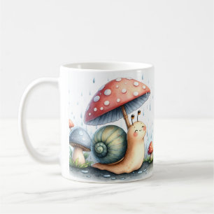 Mug Adorable escargot sous parapluie de champignons