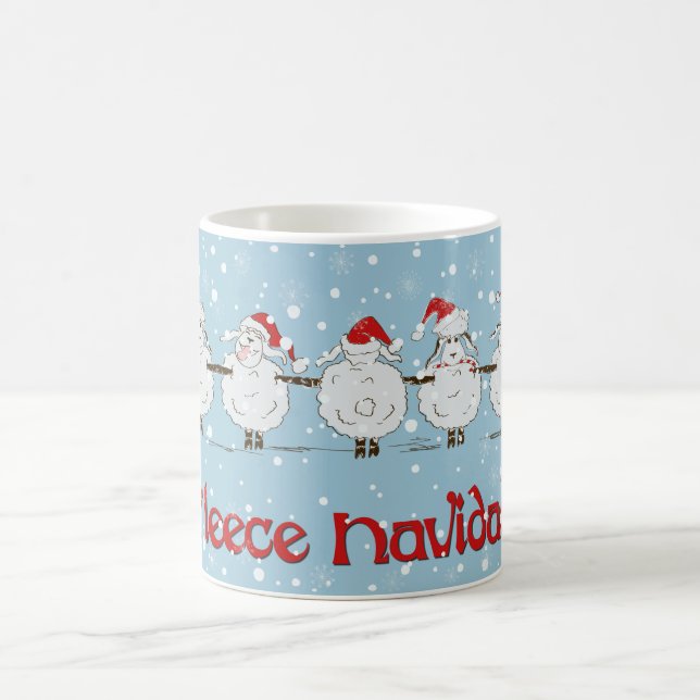 Mug adorable FUNNY Fleece Navidad Christmas Sheep (Centre)