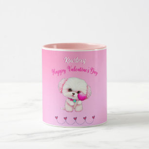 Mug Adorable Heureuse Sainte-Valentin maltais chiot