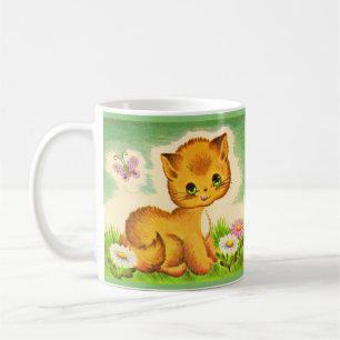 Mug adorable imprimé de chaton aux yeux verts