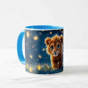 Mug adorable lionceau de furie aux yeux étincelants