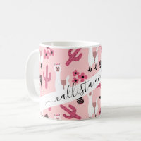Adorable Llama Maraca Cactus blanc rose floral