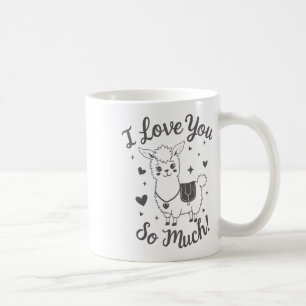Mug Adorable Llama Valentine Chemise Cute Coeurs Rétro