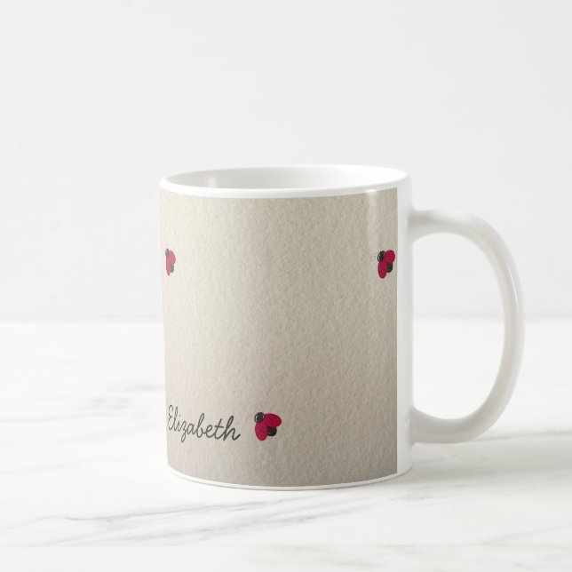 Mug adorable mignonne, coccinelle, Lumineuse personnal (Droite)