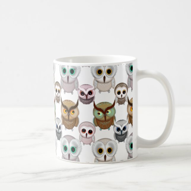Mug Adorable Motif de Chouettes illustrées (Droite)