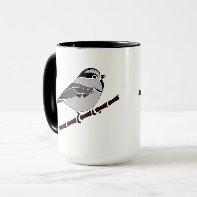 Mug Adorable Mountain Chickadee Bird Illustrated (Devant gauche)