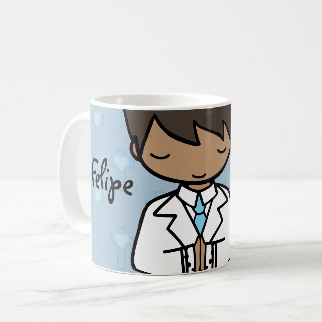 Mug Adorable Première sainte communion nom bleu garçon (Devant gauche)