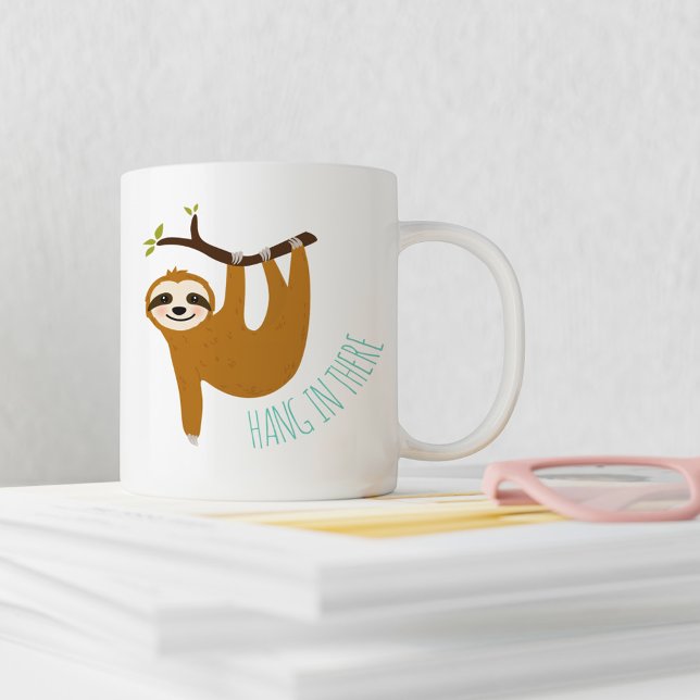 Mug Adorable Sloth "Hang in There" (Créateur téléchargé)