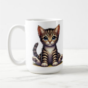 Mug Adorable Tabby Kitten Aux Yeux Bleus