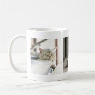 Mug Adorable Tired Kitty Chat Lovers' Photo Collage Mu