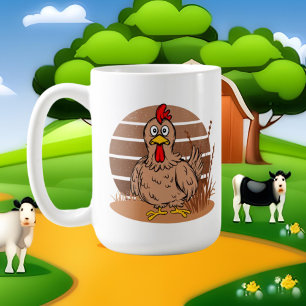 Mug adorateur de poulet mignon ajouter du monogramme