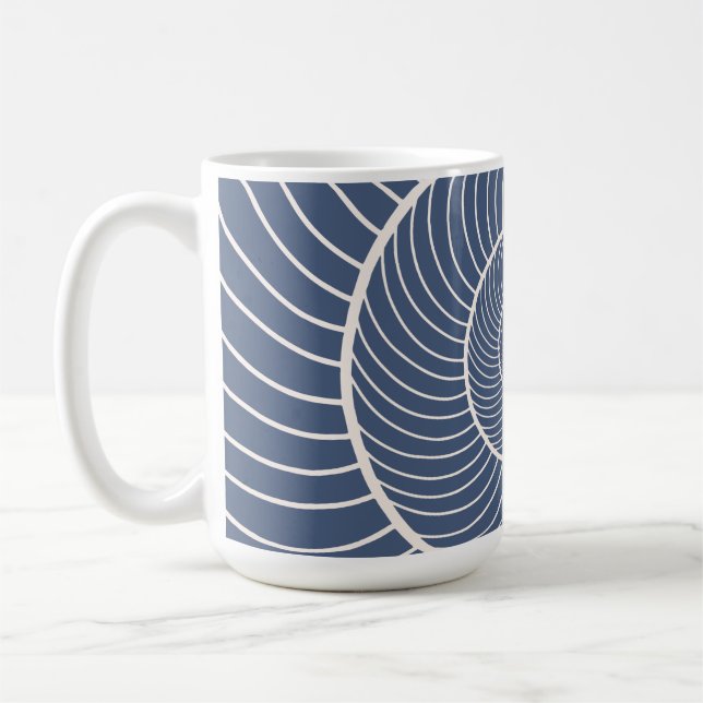 Mug Adulte bleu crème spirale fibonacci café mu (Gauche)
