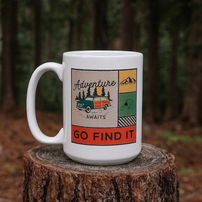 Mug Adventure Await Go Find It Retro Camping Travel (Créateur téléchargé)