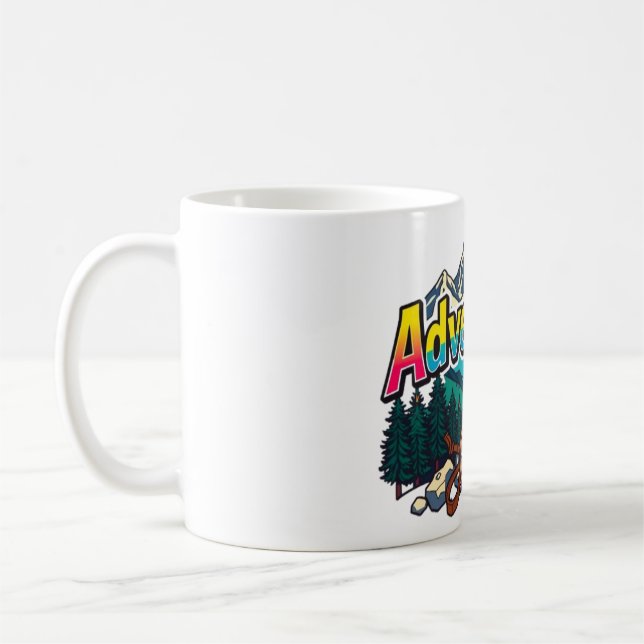 Mug Adventure Mountain – Outdoor Hiking Nature Design  (Gauche)