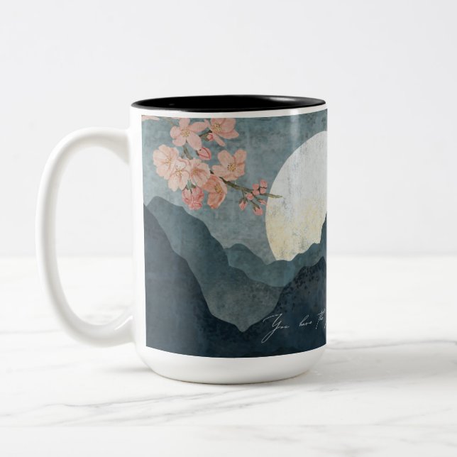 Mug Aesthétique Nuit Lune Blanc (Gauche)