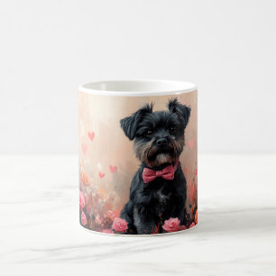 Mug Affenpinscher avec des roses - Saint-Valentin