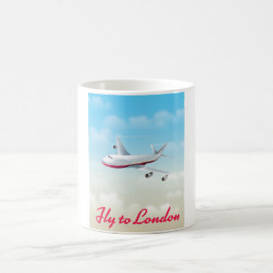 Mug Affiche d'avion Fly To London