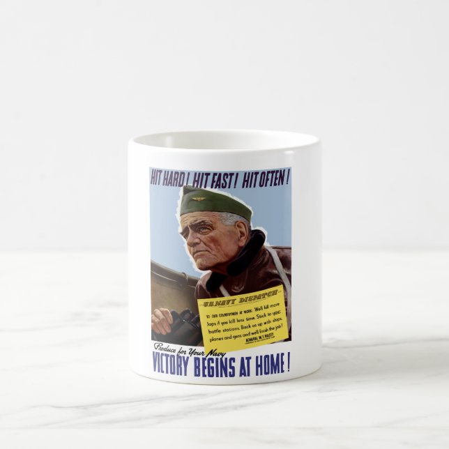 Mug Affiche de 2ÈME GUERRE MONDIALE Taureau Halsey (Centre)