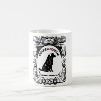 Mug Affiche de chien céleste vintage Semper Fidelis